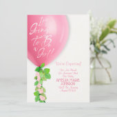 New Baby Girl Announcement Card Aankondiging (Staand voorkant)