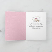 New Baby Girl Bunny Kaart (Binnen)