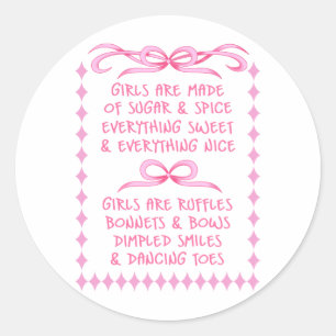 New Baby Girl-gedicht Ronde Sticker