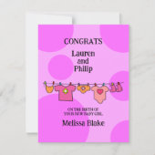 New Baby Girl Gefeliciteerd  Kaart (Voorkant)