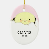 New Baby Girl Keramisch Ornament (Voorkant)