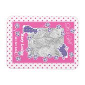 New Baby Girl Photo Magnet, Cute Bunny Rabbits Magneet (Horizontaal)