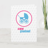 New Baby Grandson Card Aankondiging (Voorkant)
