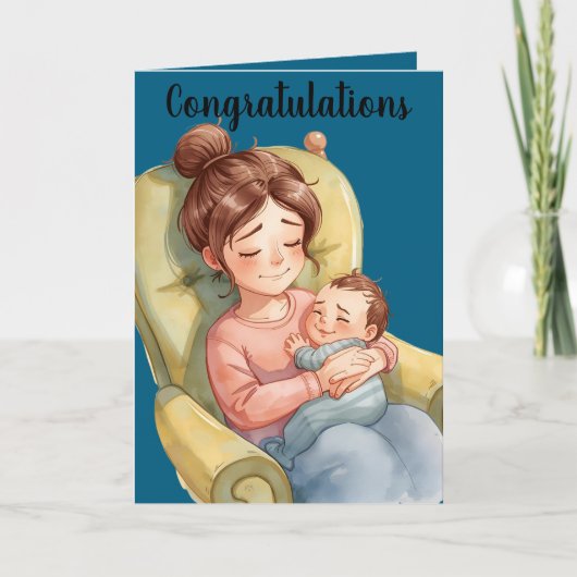 New baby greeting Folded Holiday Card Feestdagen Kaart (Voorkant)