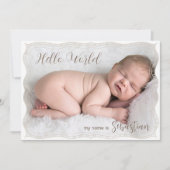 New Baby Newborn Boy Birth Stats 4 Foto Aankondiging (Voorkant)