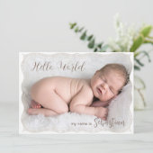 New Baby Newborn Boy Birth Stats 4 Foto Aankondiging (Staand voorkant)