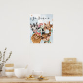 New Baby Oerwoud Safari wildone Nursery blue Poste Poster (Keuken)