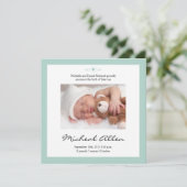 New Baby Poem Birth Announement Mint Green Aankondiging (Staand voorkant)
