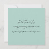 New Baby Poem Birth Announement Mint Green Aankondiging (Achterkant)