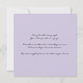 New Baby Poem Birth Announement Paars Aankondiging (Achterkant)