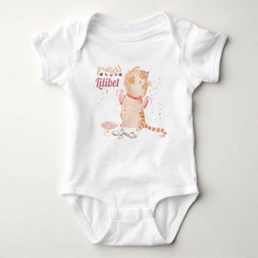 New Baby Princess Lilibet Cute Kitten genaamd Baby Romper (Voorkant)