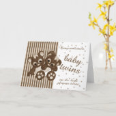 New Baby Twins Congratulations - New Baby Card - M Kaart (Gele Bloem)