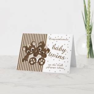 New Baby Twins Congratulations - New Baby Card - M Kaart