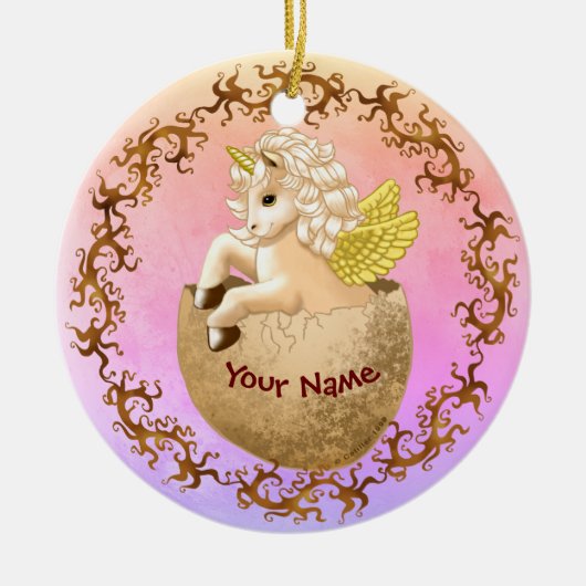 New Baby Unicorn Keramisch Ornament (Voorkant)
