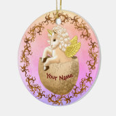 New Baby Unicorn Keramisch Ornament (Links)