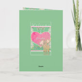 New Baby w/Elephant Folded Greeting Card Kaart (Achterkant)