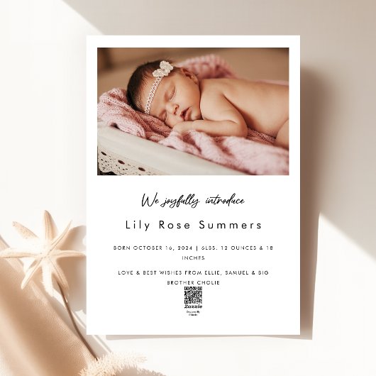 New Babys Eerste Kerstmis Geboorte Aankondiging Fo