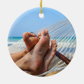 New Beach House Thuisfoto met jaar Keramisch Ornament (Achterkant)