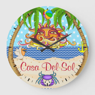 New Beach Sun Ocean Wall Clock - SRF Grote Klok