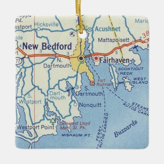 New Bedford MA Keramisch Ornament (Voorkant)