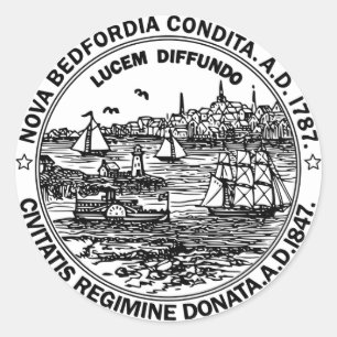 New Bedford Massachusetts City Seal Round Sticker