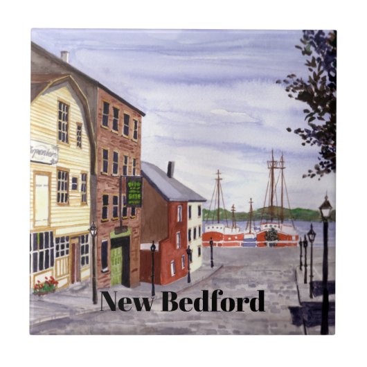New Bedford Massachusetts New England Painting Tegeltje (Voorkant)