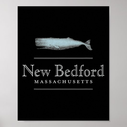 New Bedford Massachusetts Vintage Walvis Ontwerp Poster (Voorkant)