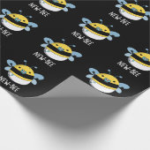 New Bee Funny Insect Bug Dark BG Cadeaupapier (Hoek)
