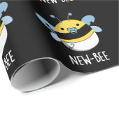 New Bee Funny Insect Bug Dark BG Cadeaupapier (Rol Hoek)
