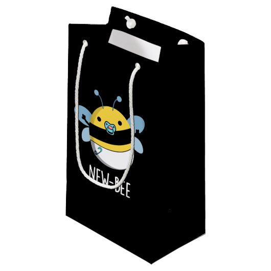 New Bee Funny Insect Bug Dark BG Klein Cadeauzakje (Voorkant Gekanteld)
