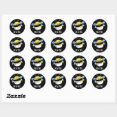 New Bee Funny Insect Bug Dark BG Ronde Sticker (Vel)