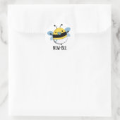 New Bee Funny Insect Bug Pun Ronde Sticker (Tas)