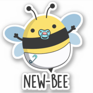 New Bee Funny Insect Bug Pun Sticker
