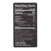 New Bee Pollen Nutrition Facts Jet Black Etiket (Voorkant)
