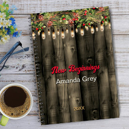 New beginning Rustic Country greenery lights large Notitieboek
