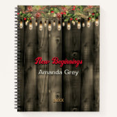 New beginning Rustic Country greenery lights large Notitieboek (Voorkant)