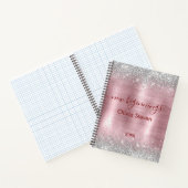 new beginnings blush silver faux glitter large notitieboek (Binnen)