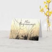 "New Beginnings" Bruin Tan Yellow Floral Design Kaart (Gele Bloem)