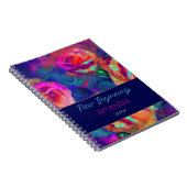 New beginnings colorful bright flowers custom notitieboek (Rechterzijde)