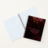 New beginnings dark red black floral large notitieboek (Binnen)