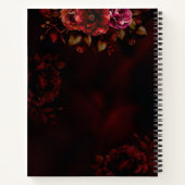 New beginnings dark red black floral large notitieboek (Achterkant)