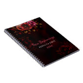 New beginnings dark red black floral notitieboek (Rechterzijde)