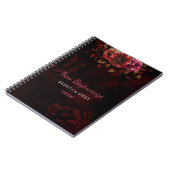 New beginnings dark red black floral notitieboek (Linkerzijde)