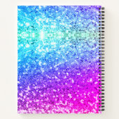 New beginnings gold unicorn Glitter monogram large Notitieboek (Achterkant)