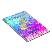 New beginnings gold unicorn Glitter monogram  Notitieboek (Rechterzijde)