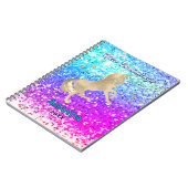 New beginnings gold unicorn Glitter monogram  Notitieboek (Linkerzijde)