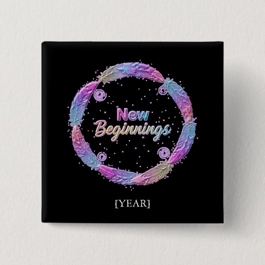 New Beginnings / Nuevos Comienzos 2027 Vierkante Button 5,1 Cm (Voorkant)