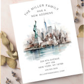 New Beginnings NYC Skyline Verhuisaankondiging Aankondigingskaart