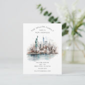 New Beginnings NYC Skyline Verhuisaankondiging Aankondigingskaart (Staand voorkant)
