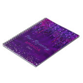 New beginnings Purple faux glitter Drips custom Notitieboek (Linkerzijde)